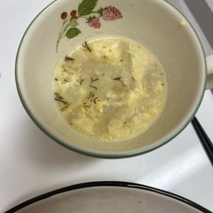 卵ともやしとキャベツの中華スープ